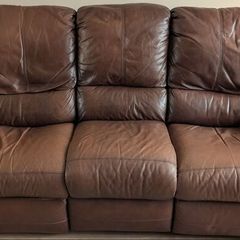 Genuine Italian Leather 3-Piece Reclining Suite