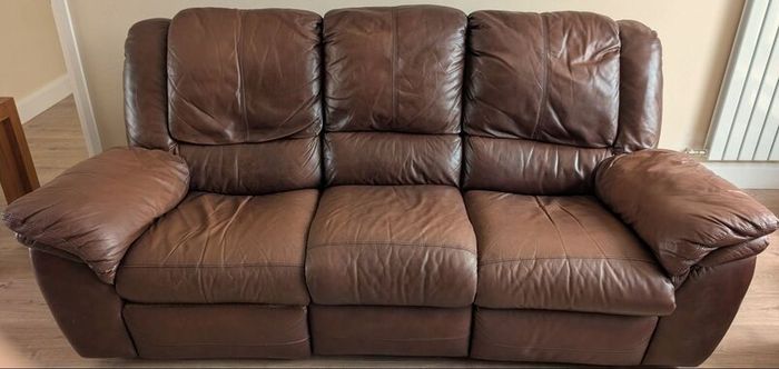 Genuine Italian Leather 3-Piece Reclining Suite