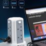 Extension Tower 8 AC Outlets 4 USB Ports, Surge Protection Extension Lead with 4 Independent Switch, 17W USB C Ports Extension Cable 3M for Office, Home, Kitchen Image 3