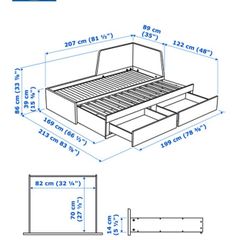 IKEA day bed with 2 sprung mattresses