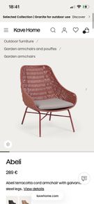 Kave Home Set of 2 Terracotta Cord Armchairs