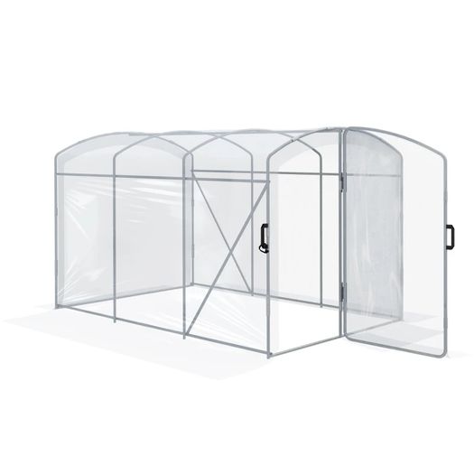 Tunnel Greenhouse, Walk-In, Transparent Sheet, Galvanized Steel Frame, 3 x 2 x 2m