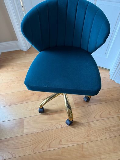 Teal velvet office chair swivel chair