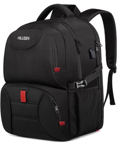 Extra Large Backpack for Men 50L,Lunch Backpack Work Bag Travel Laptop Backpack 17.3 Inch with USB Charging Port,Water Resistant Big Business Computer Rucksack for Men Women College School Black (FREE POSTAGE)