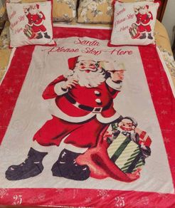 Catherine Lansfield Christmas Sherpa Throw And 2 Cushion Covers Postage Included