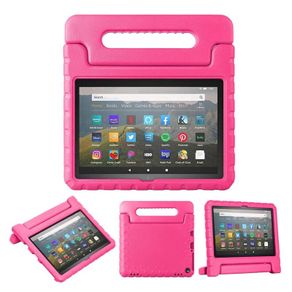 For Amazon Fire HD 8 2022 12th Gen Kids Case Shockproof Cover With Stand - Pink