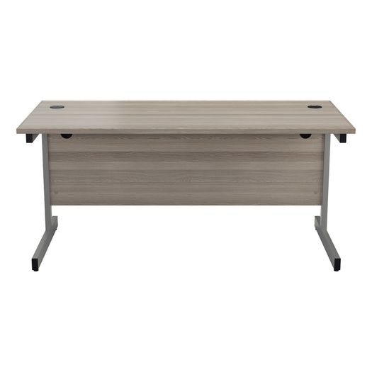 New Straight Office Desk with Cantilever Legs W1200 x D600mm - Grey Oak
