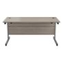 New Straight Office Desk with Cantilever Legs W1200 x D600mm - Grey Oak Image 2