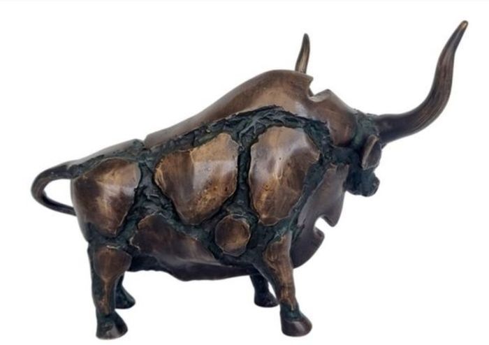 Large Abstract Bull (35cm)  - Patinated Bronze