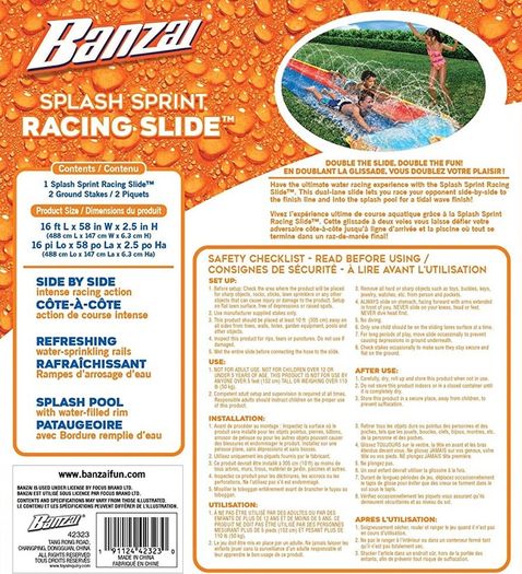 16ft Splash Sprint Racing Water Double Slider Water Slide (FREE SHIPPING)