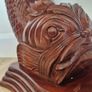 Vintage Chinese Hand-Carved Mahogany Koi Carp Pedestal Table | Mid-Century Style Statement Piece Image 6
