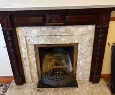 Solid Wood Fireplace Surround,Marble Insert &heart
