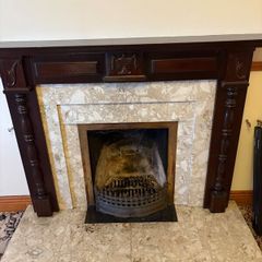 Solid Wood Fireplace Surround,Marble Insert &heart