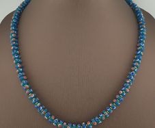 Vintage Tiny Blue Eyes Glass Beads Necklace