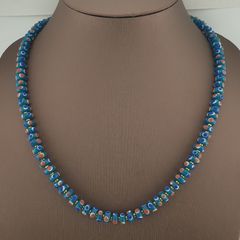 Vintage Tiny Blue Eyes Glass Beads Necklace