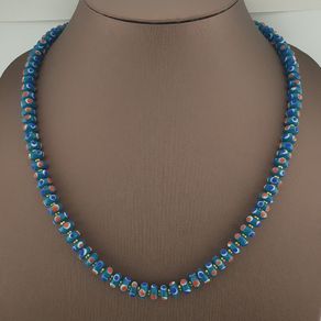 Vintage Tiny Blue Eyes Glass Beads Necklace