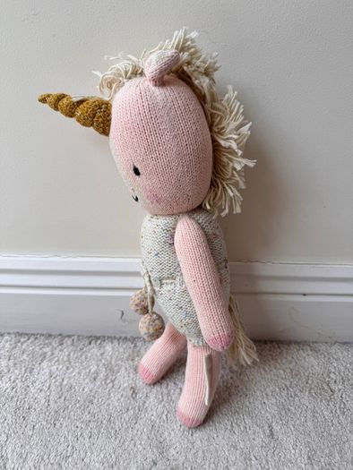 Cuddle + Kind ELLA Unicorn Plush Plush Doll Handmade In Peru approx. 35 cm. Used Please see photos