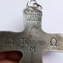 Vintage Holy Trinity Crucifix in silvered brass 14 x 9 cm Image 6