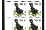 2001 Ireland 30p/38c Blackbird Dual-value Bird Definitive Plate Block 1A1A1A1A Mint Never Hinged (MNH)
