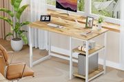 Office Desk with Monitor Stand,100cm with Reversible Storage Shelves