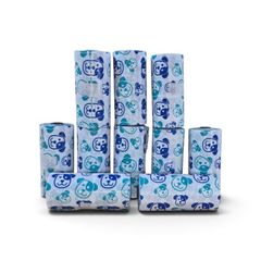 PE Printed White Perfumed Dog Poo Bags - 10 x rolls - 15 bags per roll