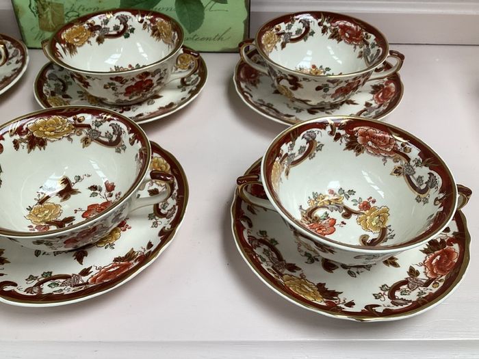 Vintage Masons Ironstone Soup Bowl & Saucer Set