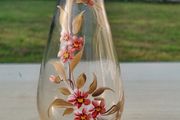 Hand-painted glass vase