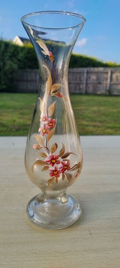 Hand-painted glass vase
