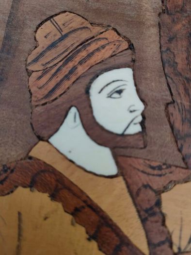 2 X Vintage Indian Rosewood Marquetry panels