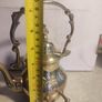 Antique Engraved Victorian Brass Hot Water Tea Kettle RARE EUC Image 2