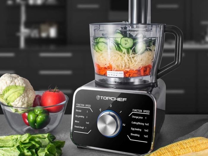 1100W Multifunctional Food Processor - Mixer, Crusher, Grinder, Citrus Juicer, Kneading Dough Blades with 3.2 L Bowl, 1.5 L Mixing Cup Black (FREE POSTAGE)