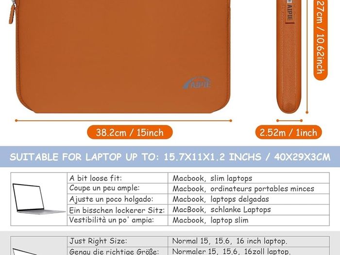 NEW SALE | Laptop Sleeve 15-15.6 Inch Laptop Case for Gaming PC Bump Absorb Briefcase Carrying Bag Compatible with MacBook, Acer, Asus, Dell, Lenovo, Microsoft, HP Durable Notebook Cover, Orange