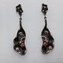Beautiful pair earrings by R'Laith black wine color gold Image 2