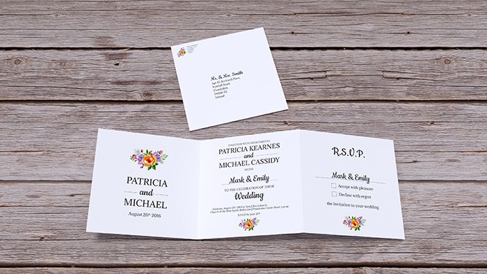 Floral Trifold Wedding Invites