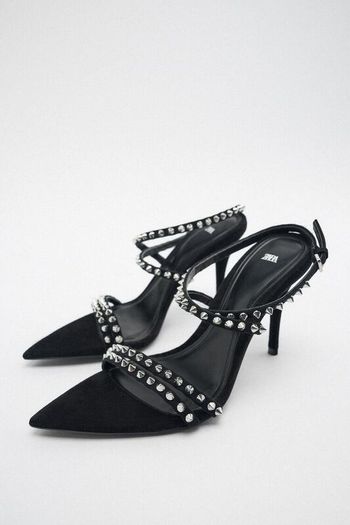 Zara Studded Velvet Sandals