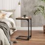 Side Table, Bedside Table, Sofa Side Table, Coffee Table, with Metal Frame, Industrial, for Living Room, Bedroom, Rustic Brown and Black Image 4