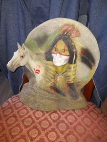 Large Criple Horse Pass Indian Sculpture by Neil J Rose