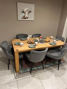 solid oak dining table.