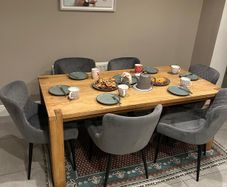 solid oak dining table.