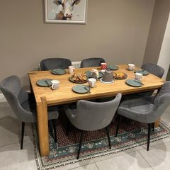 solid oak dining table.
