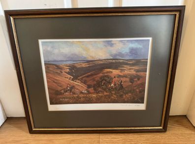 Donald Ayres Limited Edition Signed Print. Equestrian Fox Hunting Scene (27/350)