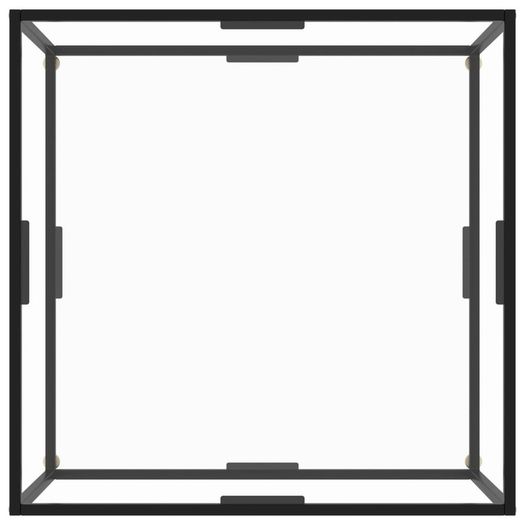 Tea Table Black with Tempered Glass 90x90x50 cm