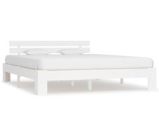 Bed Frame White Solid Pine Wood 180x200 cm 6FT Super King