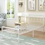 Single Bed Frame 3ft with Headboard and Footboard, Single Metal Bed Frame 46 cm High with Steel Slats Support, Noise Free, Easy Assembly, White Image 5
