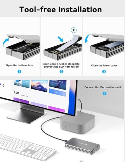 Acasis 40gbps Nvme M.2 Ssd Enclosure, Usb 4/3.2/3.1/3.0/2.