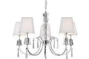 Ceiling Lights White String Shades Crystal Droplets