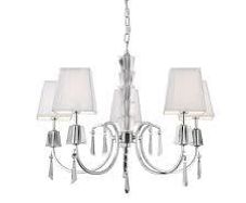 Ceiling Lights White String Shades Crystal Droplets