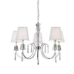 Ceiling Lights White String Shades Crystal Droplets