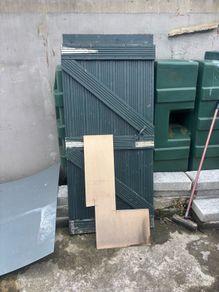 Wooden shed door