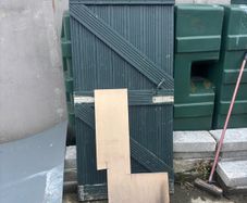 Wooden shed door